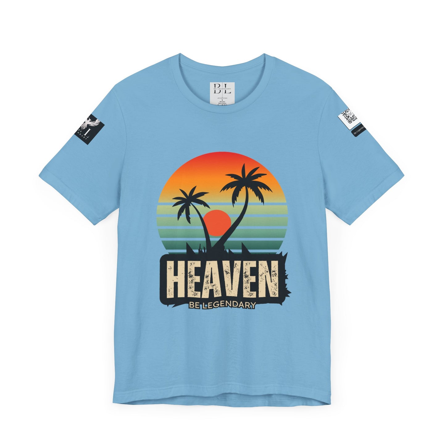 Be Legendary "Heavens View" Vibes Unisex Short Sleeve Tee - Retro Palm Tree Design