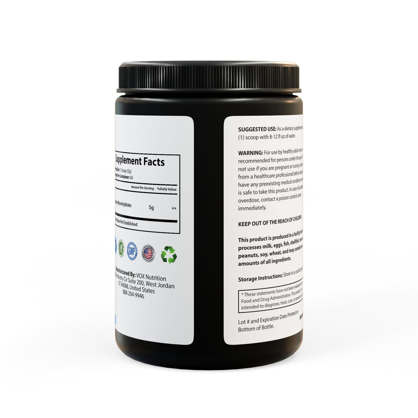 Be Legendary Creatine Monohydrate Supplement (300g, 10.58oz)