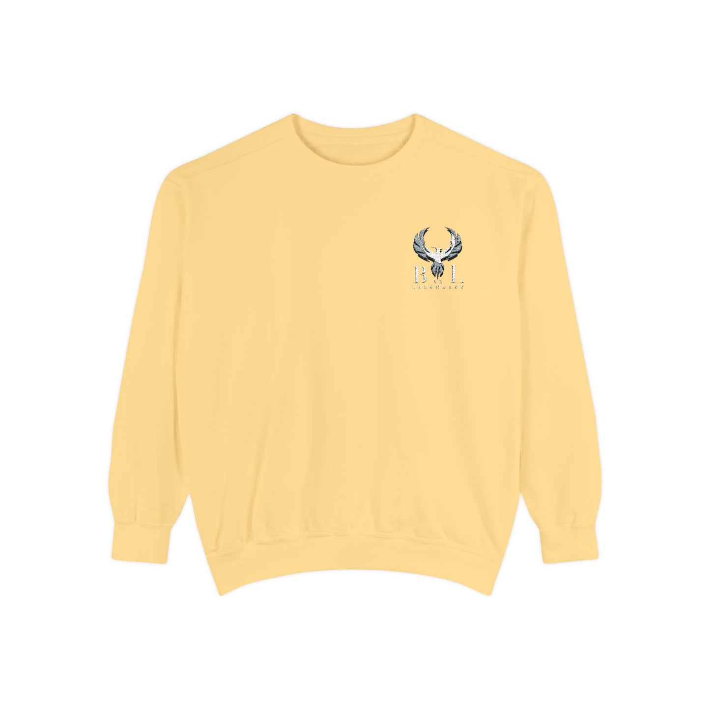 Be Legendary Unisex Garment-Dyed Sweatshirt with Elegant Graphic Design