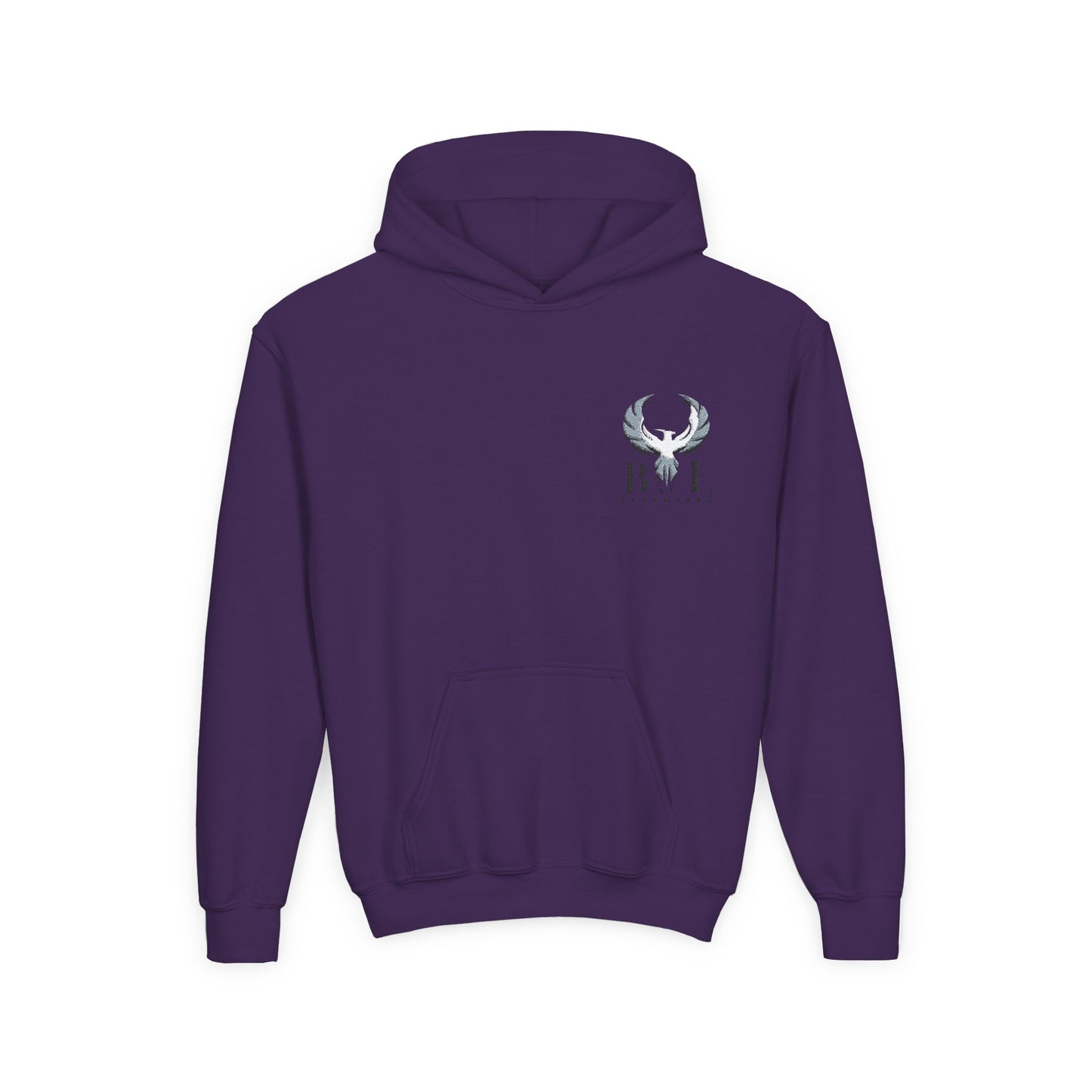 Be Legendary Youth "Young Bull" Heavy Blend Hooded Sweatshirt - Bold Eagle Design for Comfort and Style