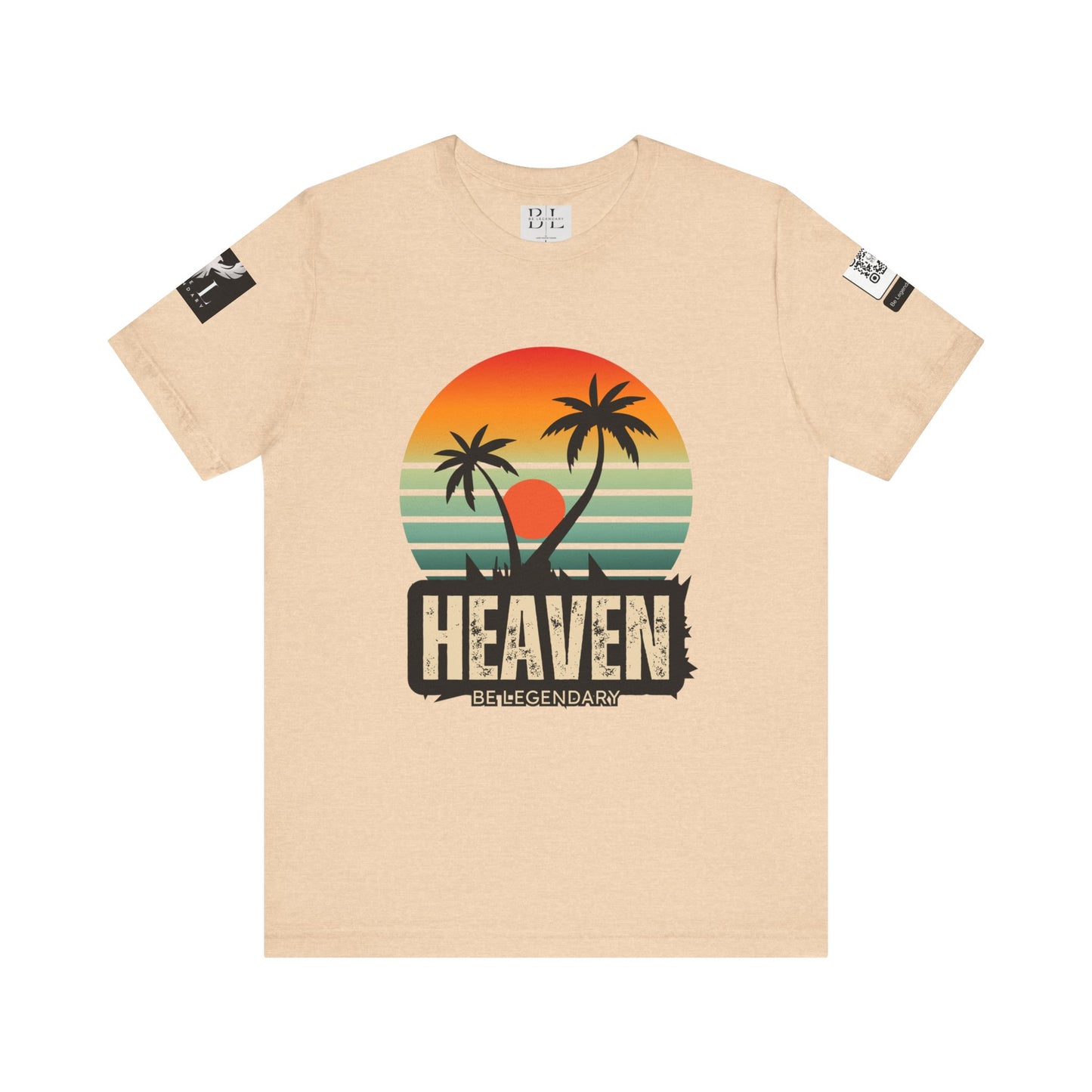 Be Legendary "Heavens View" Vibes Unisex Short Sleeve Tee - Retro Palm Tree Design