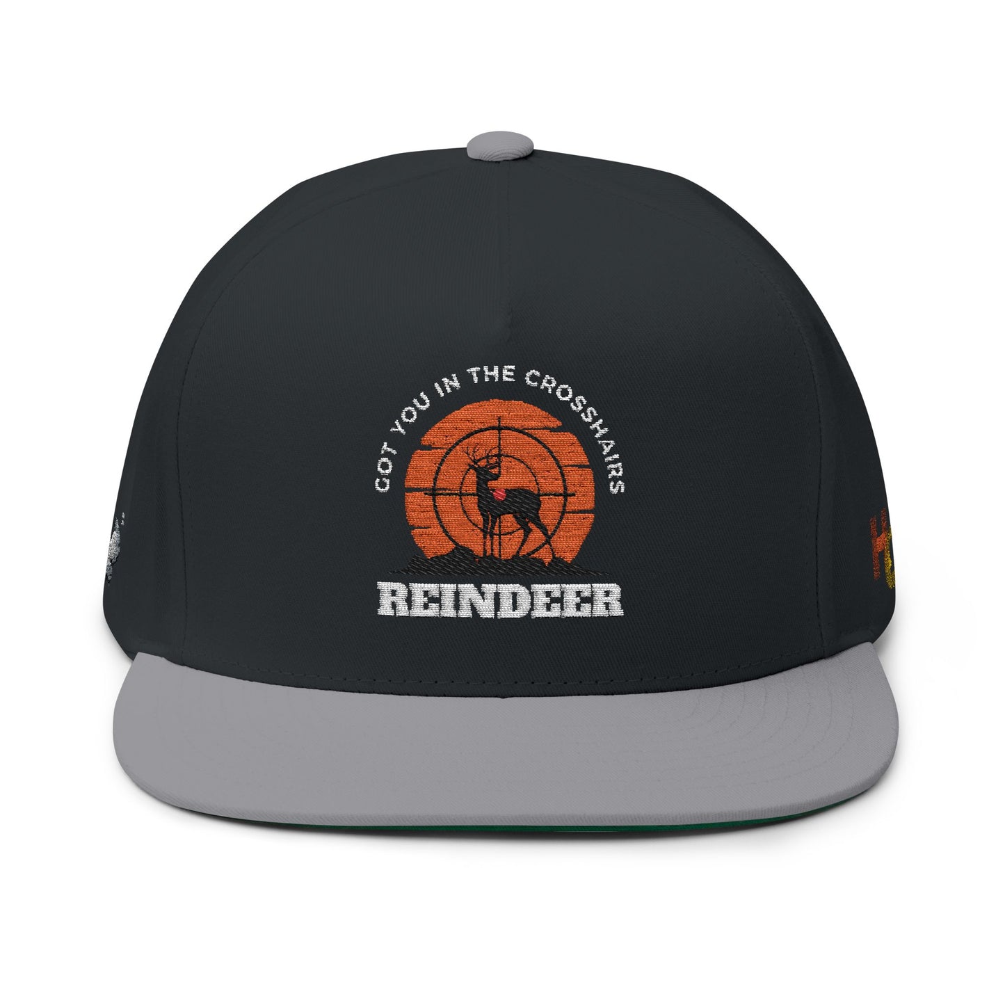 Be Legendary "War Games" Hunting Hat Embroidered Flat Bill Cap - Retro Reindeer Design