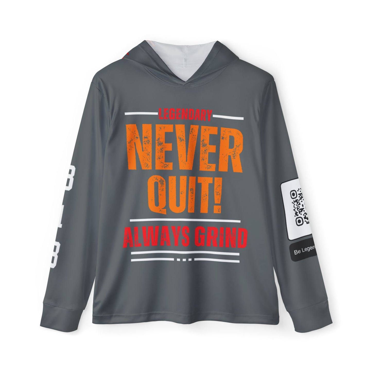 Be Legendary "Rep Ur Hood" Men's Sports Warmup Hoodie - 'Never Quit! Always Grind' Motivational Activewear