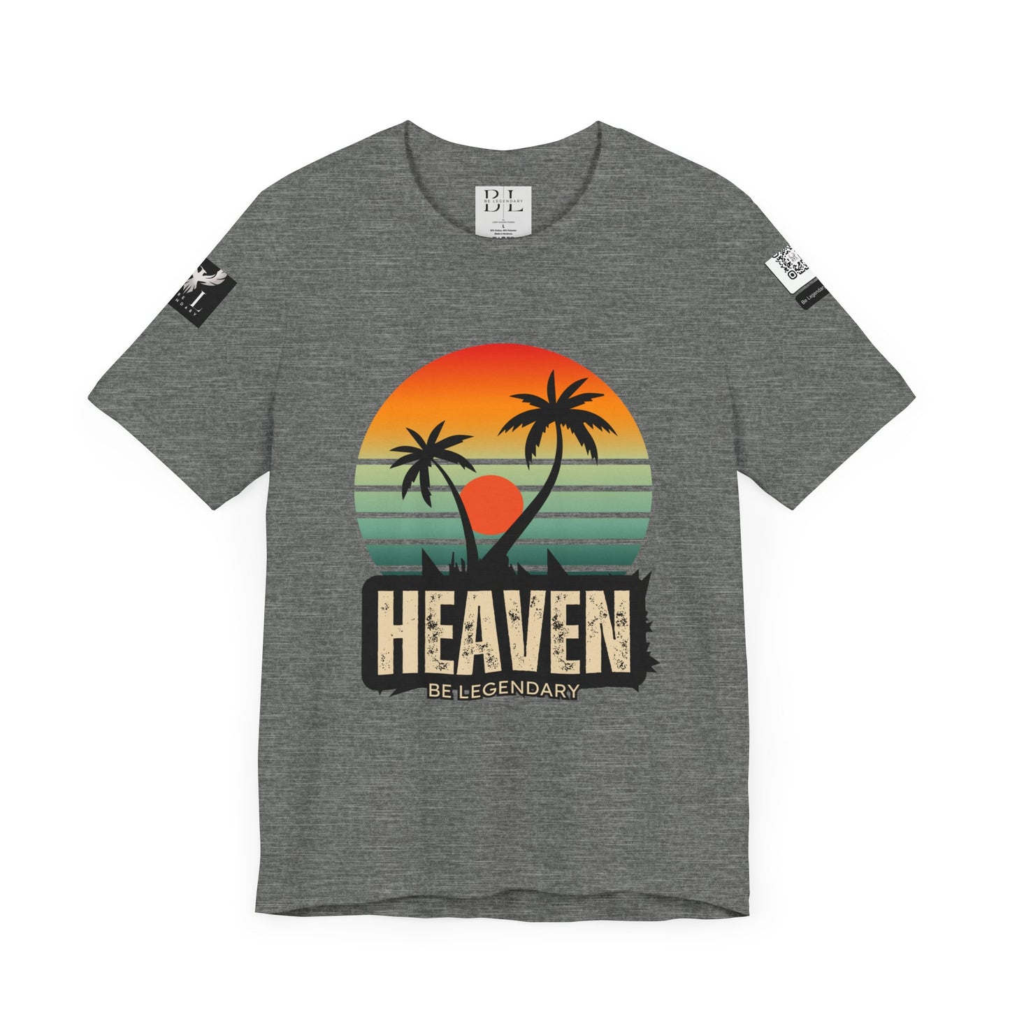 Be Legendary "Heavens View" Vibes Unisex Short Sleeve Tee - Retro Palm Tree Design