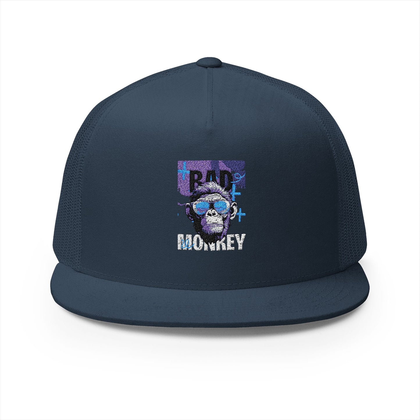 Bad Monkey Embroidered 5 Panel Trucker Cap - Trendy & Fun Headwear