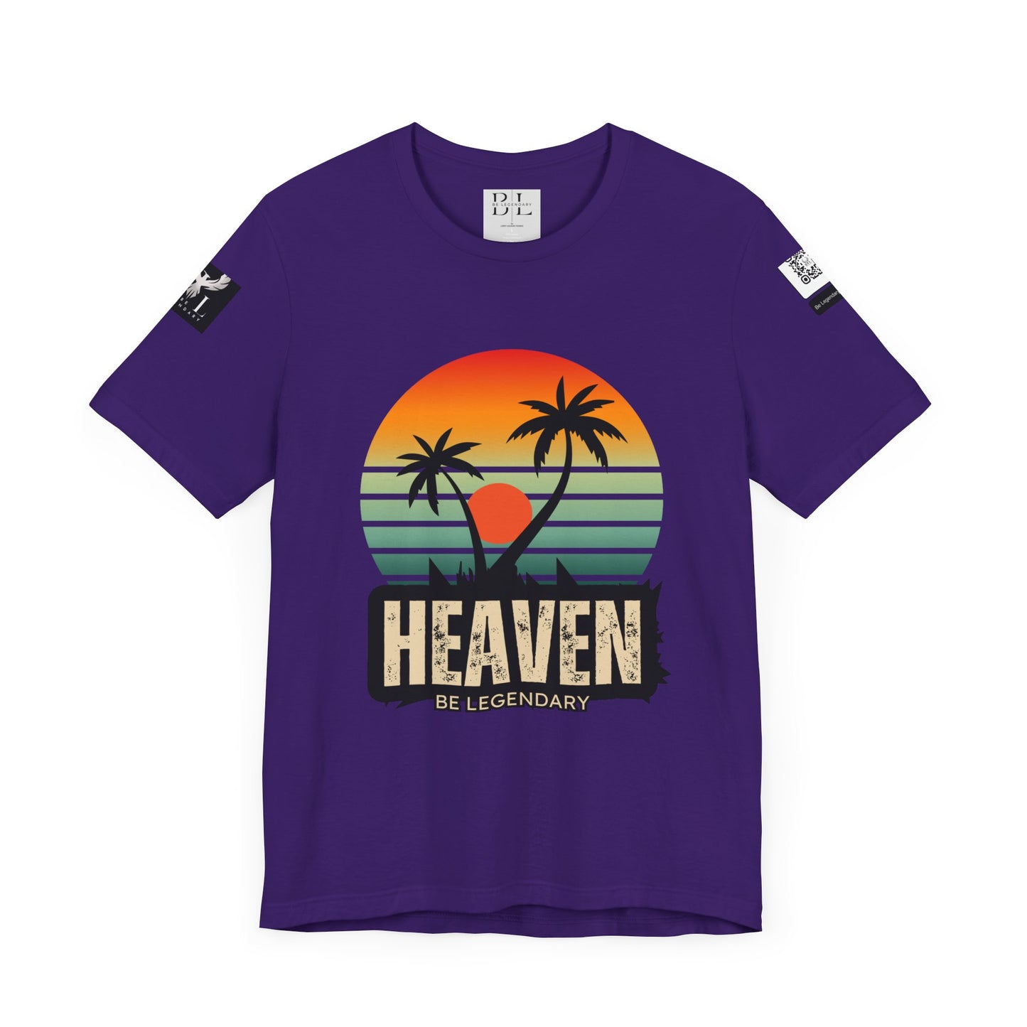Be Legendary "Heavens View" Vibes Unisex Short Sleeve Tee - Retro Palm Tree Design