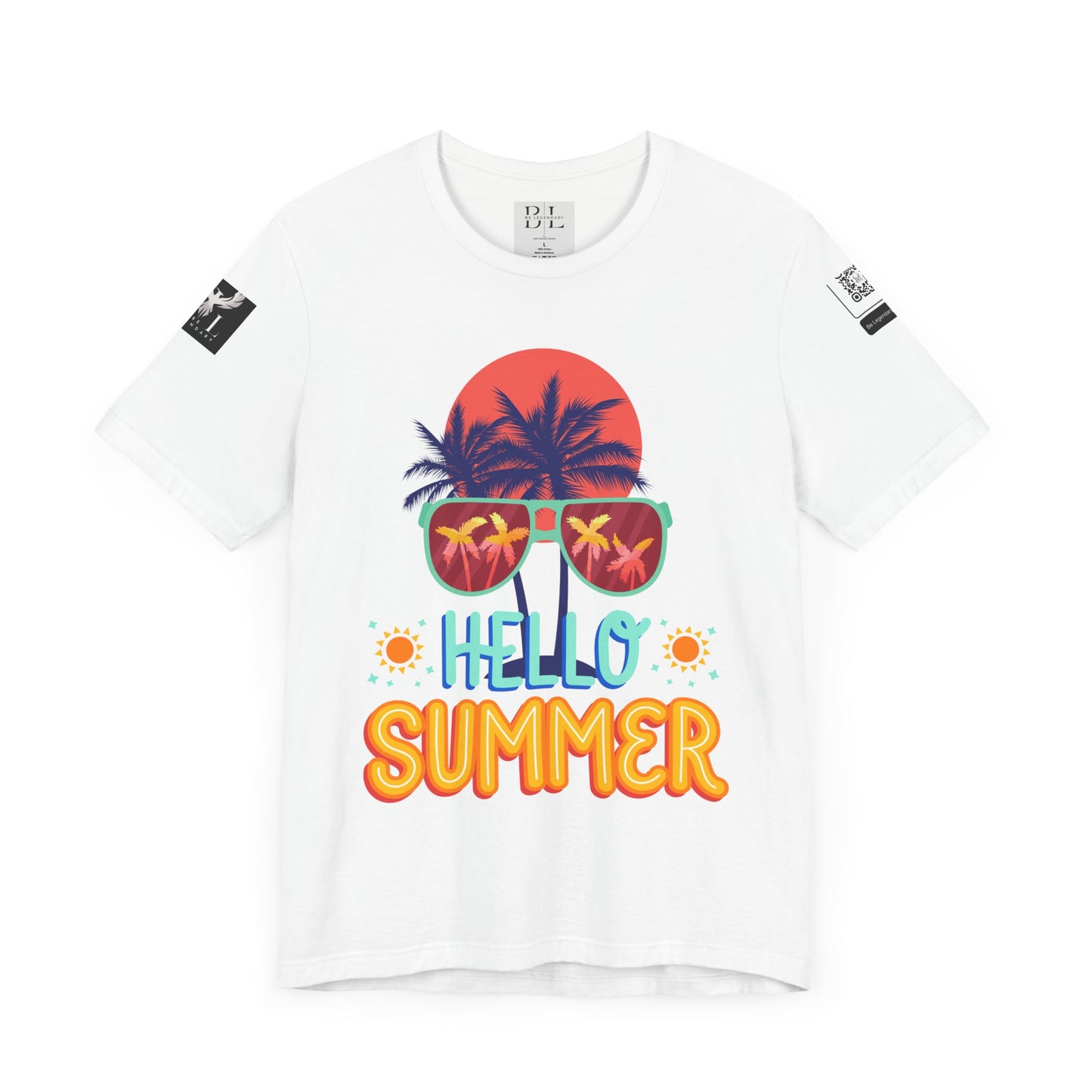 Be Legendary "Hello Summer" Unisex Jersey Short Sleeve Tee - Perfect Beachwear for Summer Celebrations