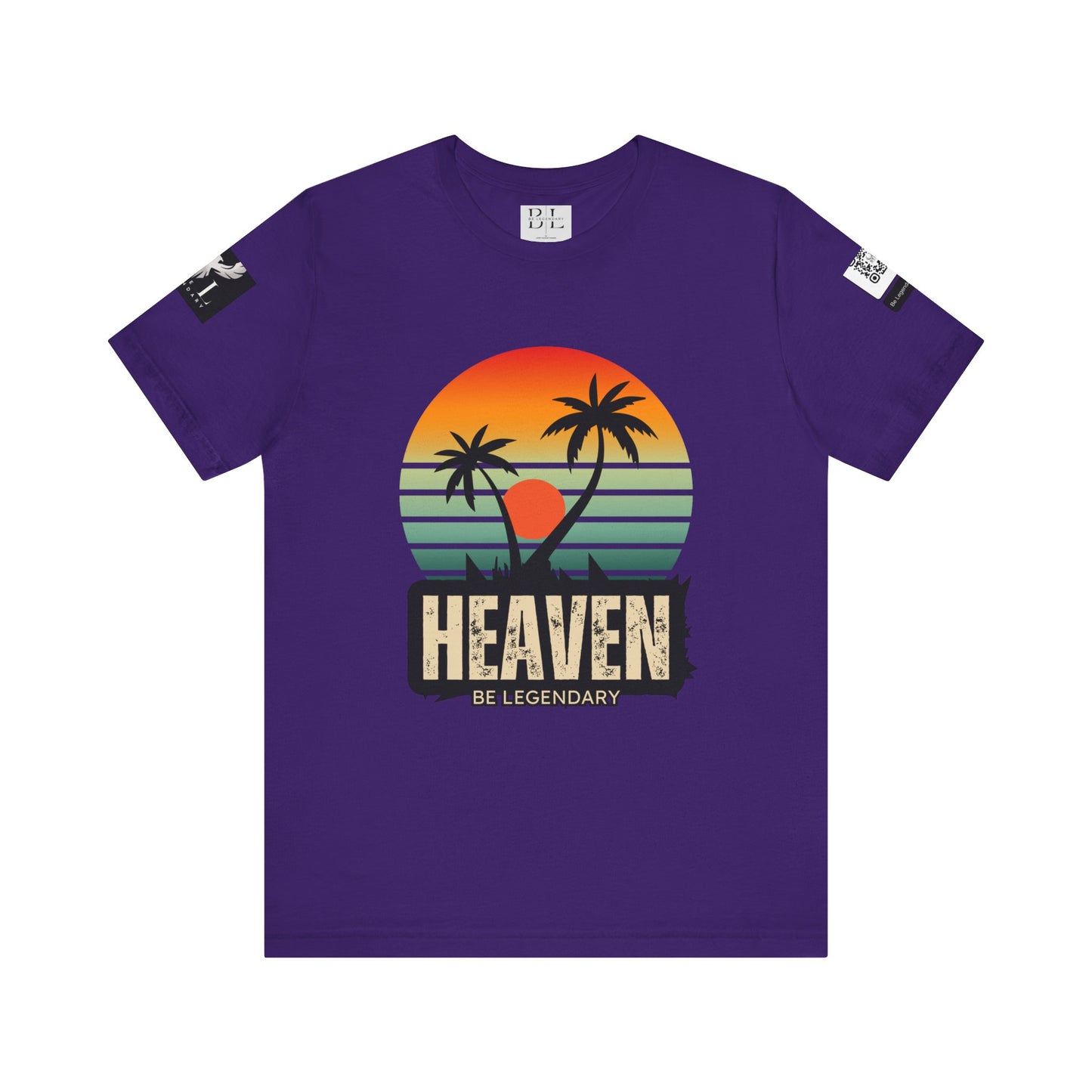 Be Legendary "Heavens View" Vibes Unisex Short Sleeve Tee - Retro Palm Tree Design