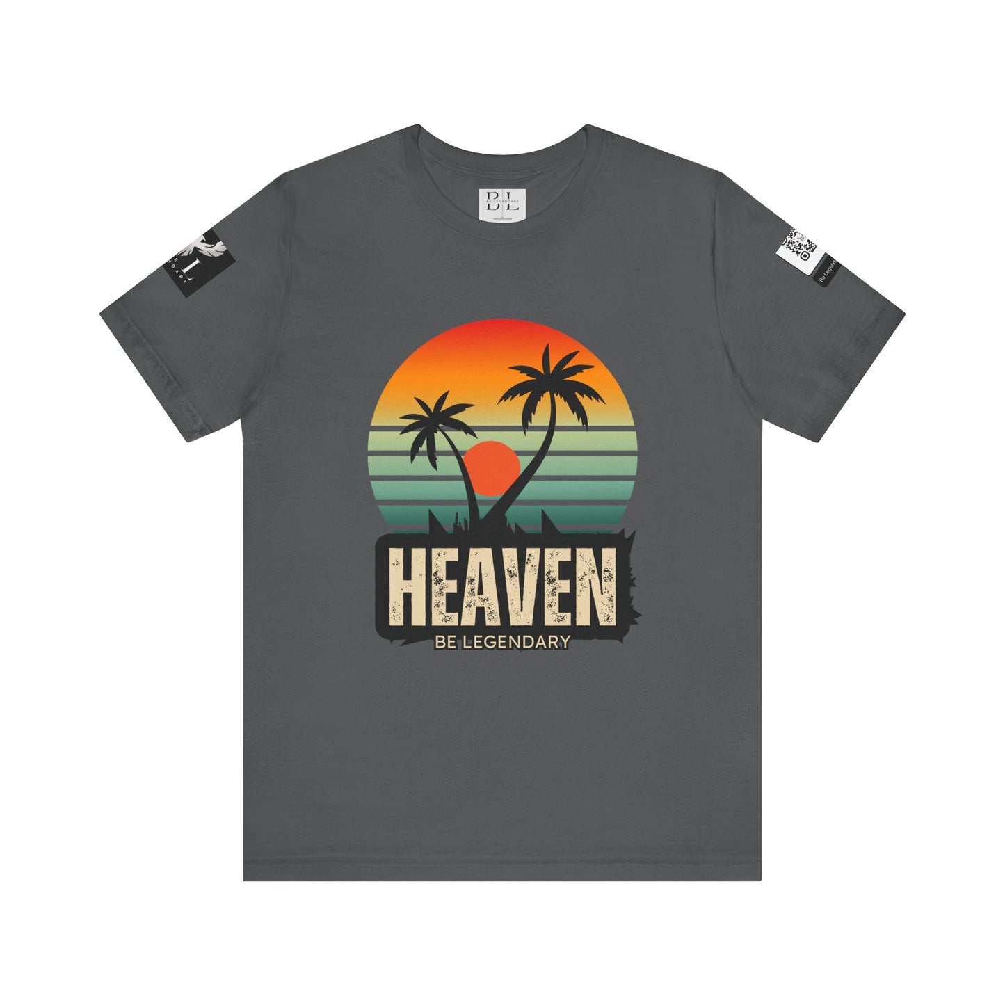Be Legendary "Heavens View" Vibes Unisex Short Sleeve Tee - Retro Palm Tree Design