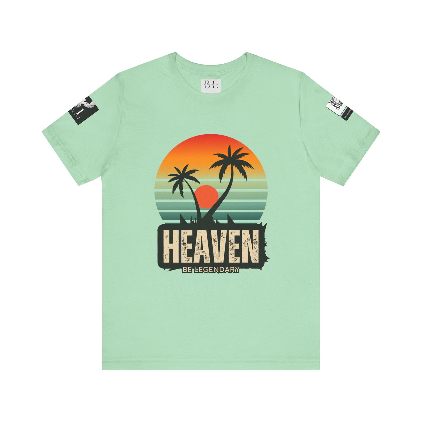 Be Legendary "Heavens View" Vibes Unisex Short Sleeve Tee - Retro Palm Tree Design