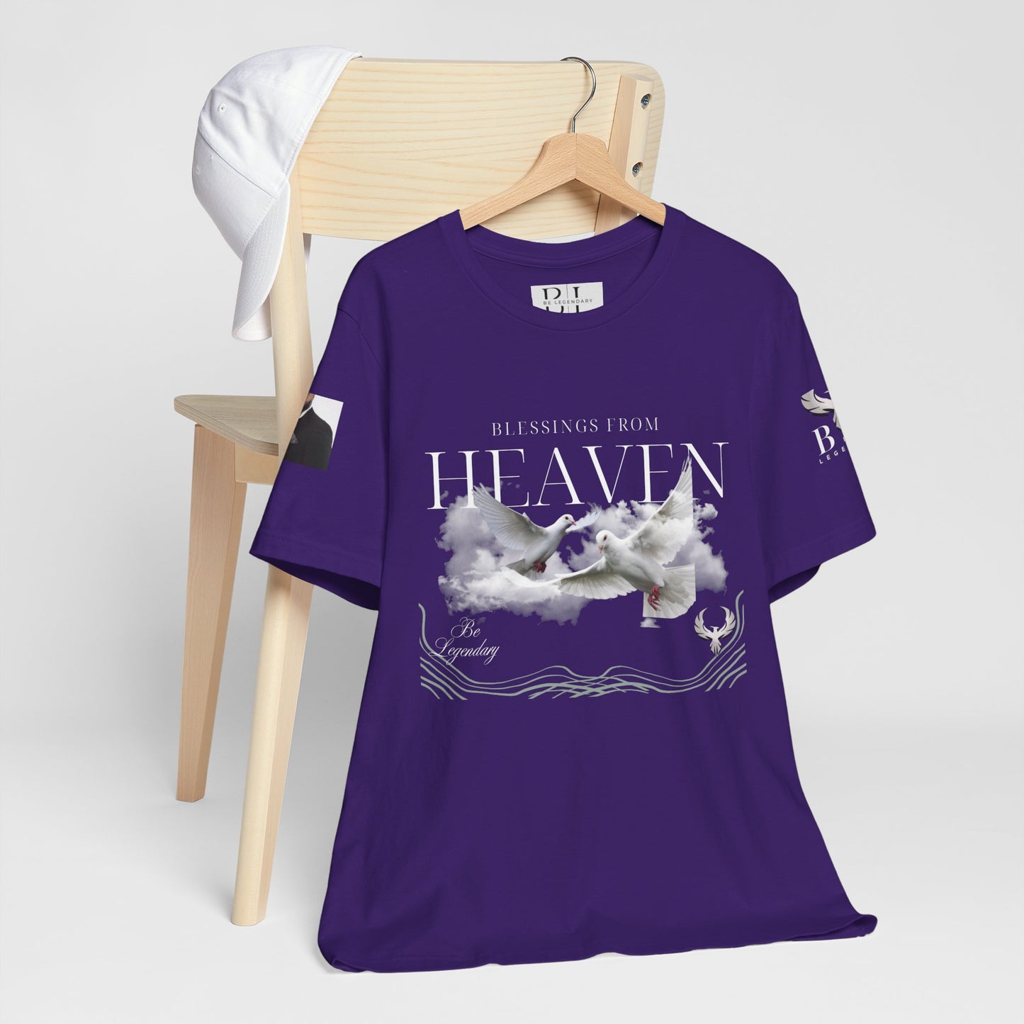 Be Legendary "Pearly Gates" Inspirational Unisex Tee: 'Blessings from Heaven' - Orange Short Sleeve Shirt