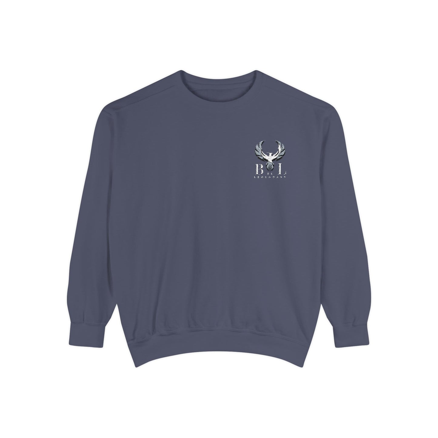 Be Legendary Unisex Garment-Dyed Sweatshirt with Elegant Graphic Design