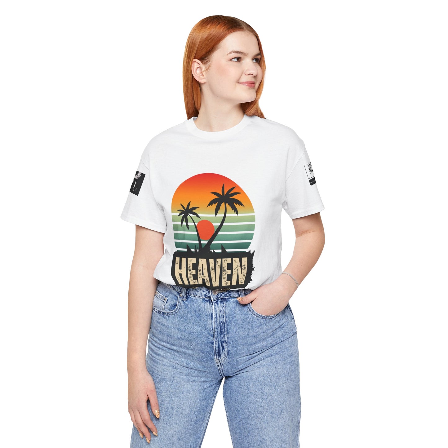 Be Legendary "Heavens View" Vibes Unisex Short Sleeve Tee - Retro Palm Tree Design