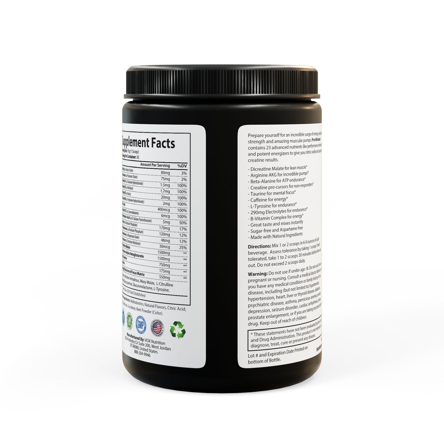 Be Legendary Pre-Workout Supplement, Watermelon (300g, 10.58oz)