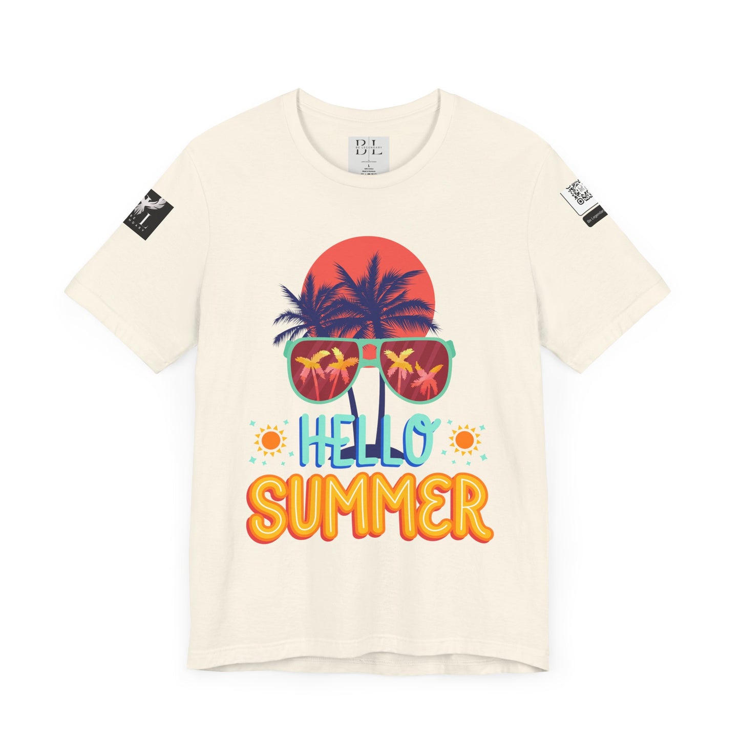Be Legendary "Hello Summer" Unisex Jersey Short Sleeve Tee - Perfect Beachwear for Summer Celebrations