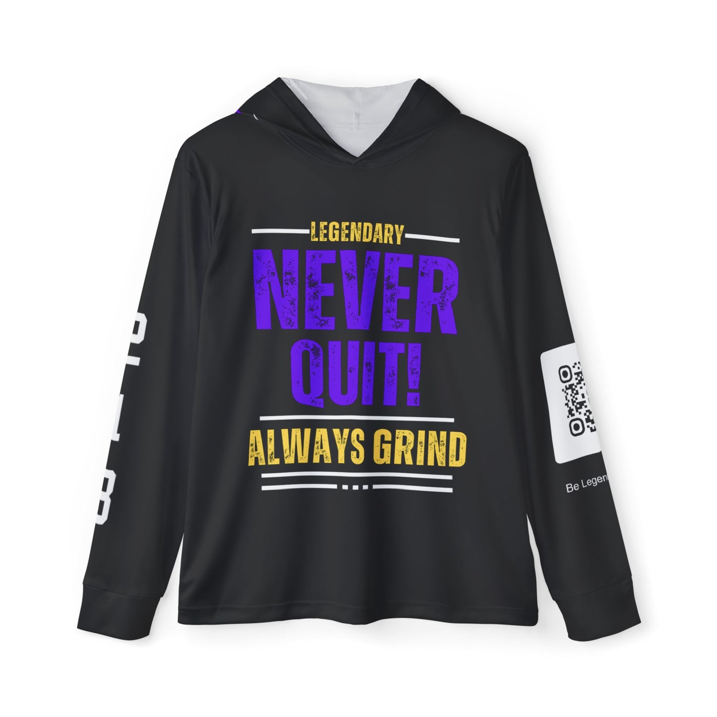 Be Legendary "Rep Ur Hood" Men's Legendary Sports Warmup Hoodie - Never Quit, Motivation