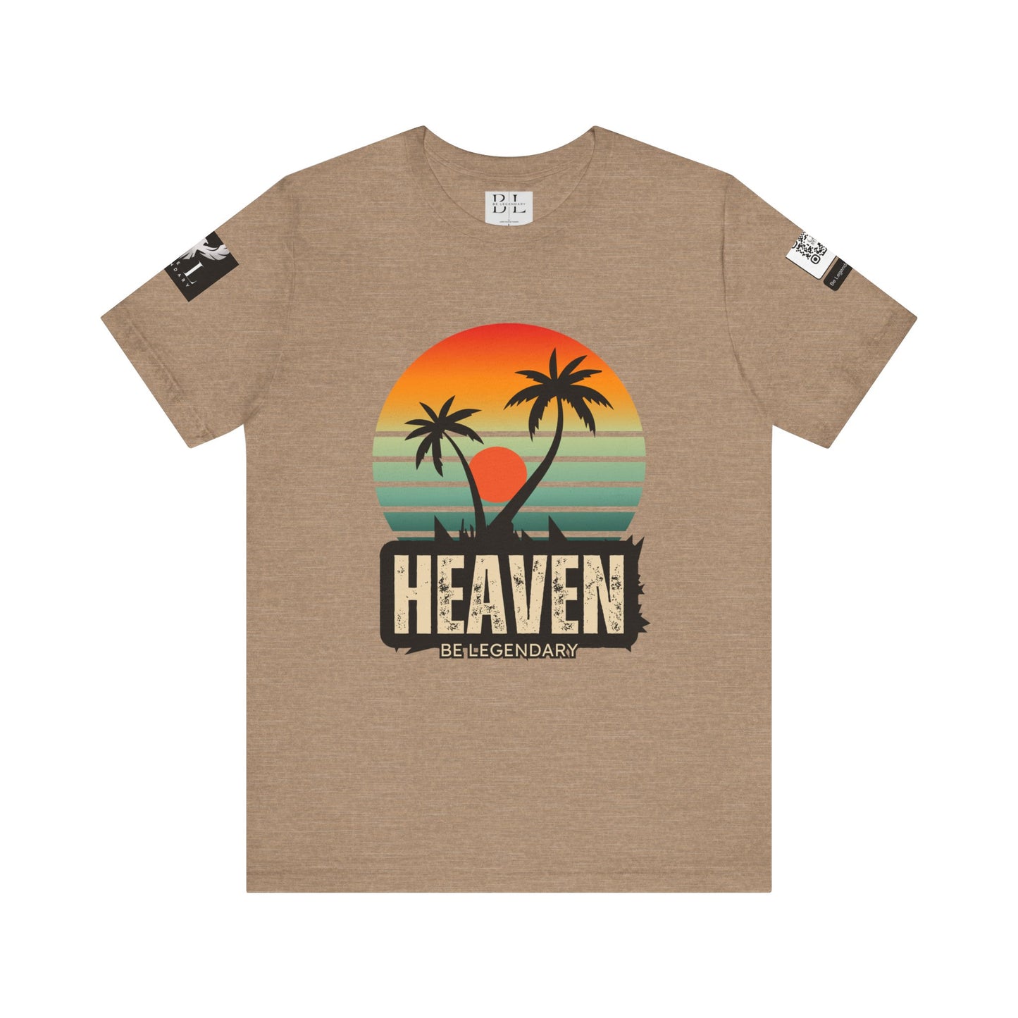 Be Legendary "Heavens View" Vibes Unisex Short Sleeve Tee - Retro Palm Tree Design