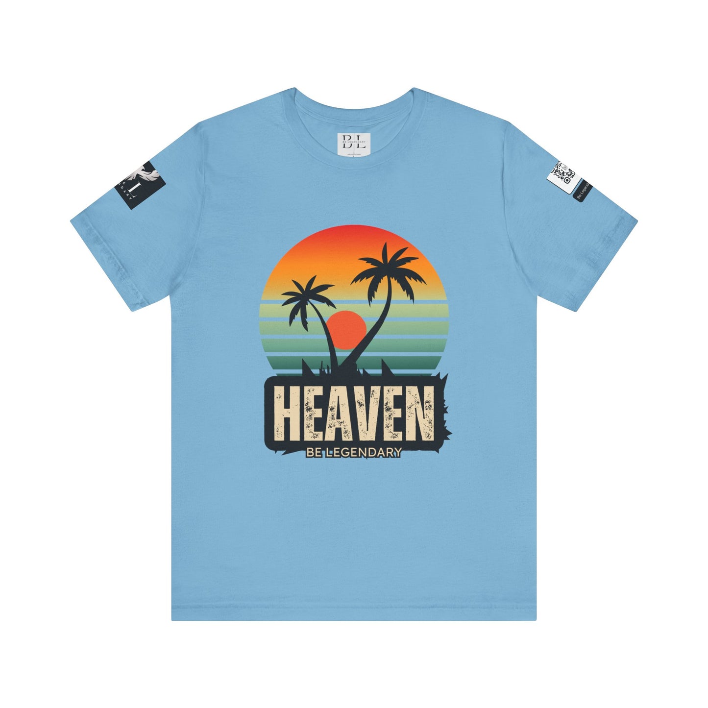 Be Legendary "Heavens View" Vibes Unisex Short Sleeve Tee - Retro Palm Tree Design