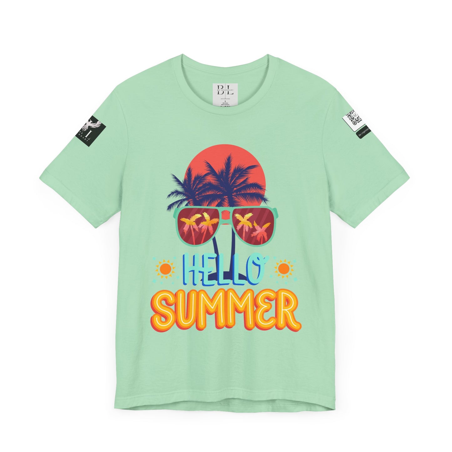 Be Legendary "Hello Summer" Unisex Jersey Short Sleeve Tee - Perfect Beachwear for Summer Celebrations