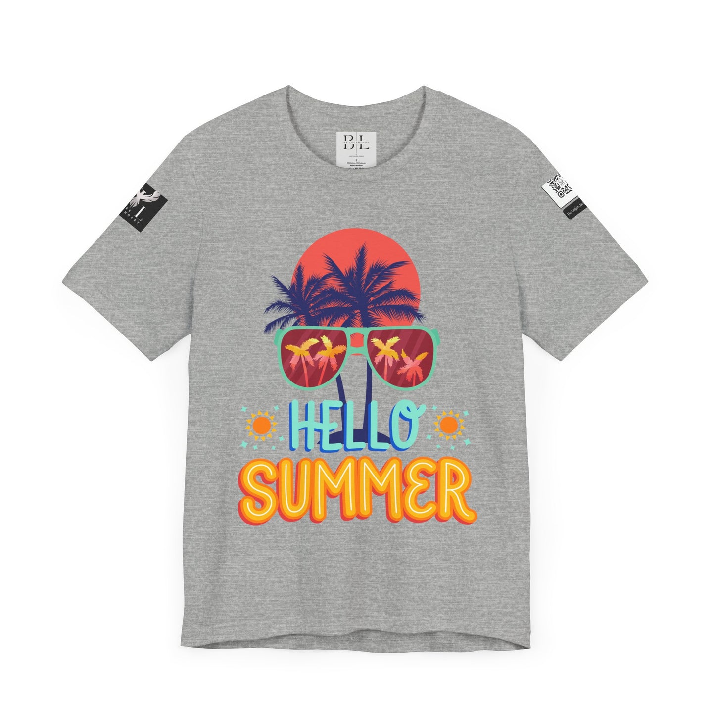 Be Legendary "Hello Summer" Unisex Jersey Short Sleeve Tee - Perfect Beachwear for Summer Celebrations