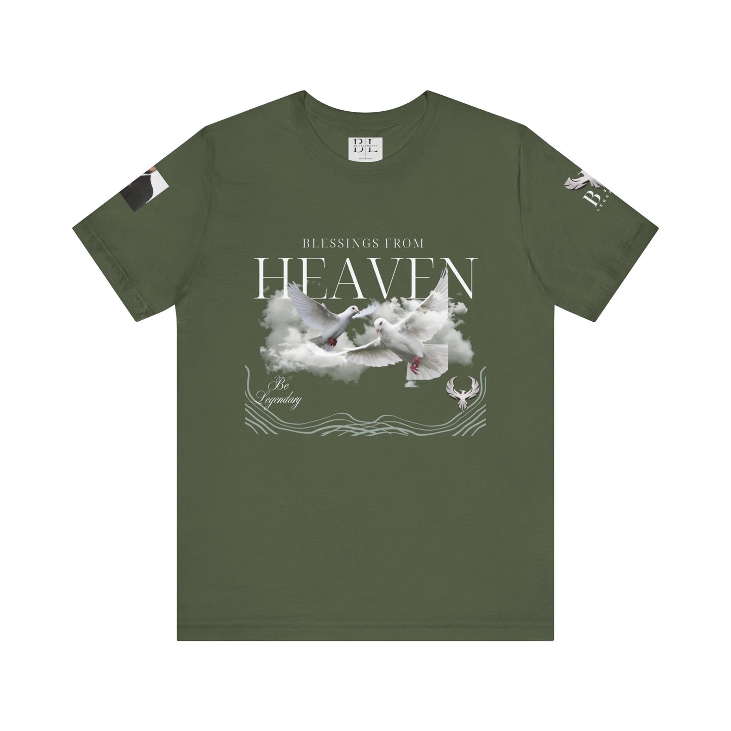 Be Legendary "Pearly Gates" Inspirational Unisex Tee: 'Blessings from Heaven' - Orange Short Sleeve Shirt