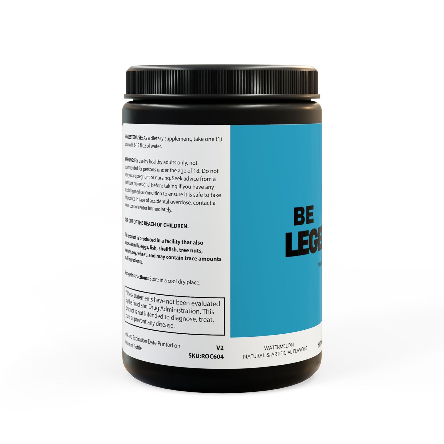 Be Legendary BCAA Supplement, Watermelon (325g, 11.46oz, 45 servings)