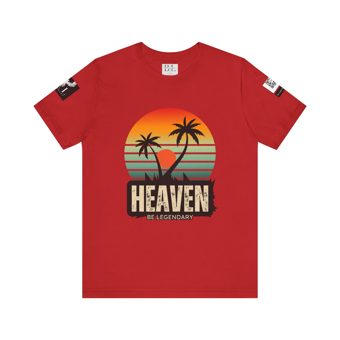 Be Legendary "Heavens View" Vibes Unisex Short Sleeve Tee - Retro Palm Tree Design
