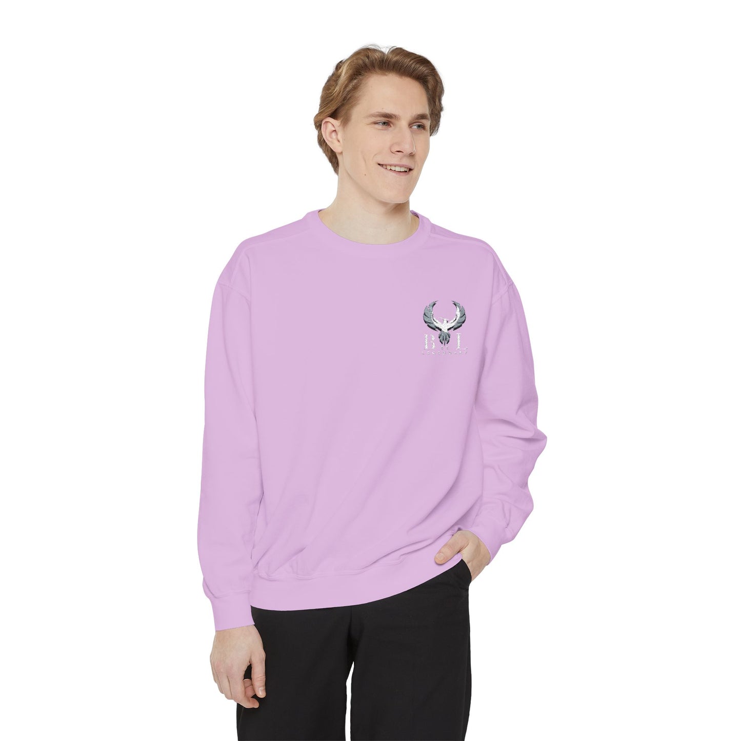 Be Legendary Unisex Garment-Dyed Sweatshirt with Elegant Graphic Design