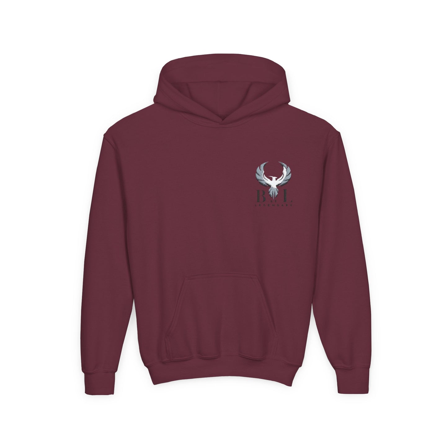 Be Legendary Youth "Young Bull" Heavy Blend Hooded Sweatshirt - Bold Eagle Design for Comfort and Style