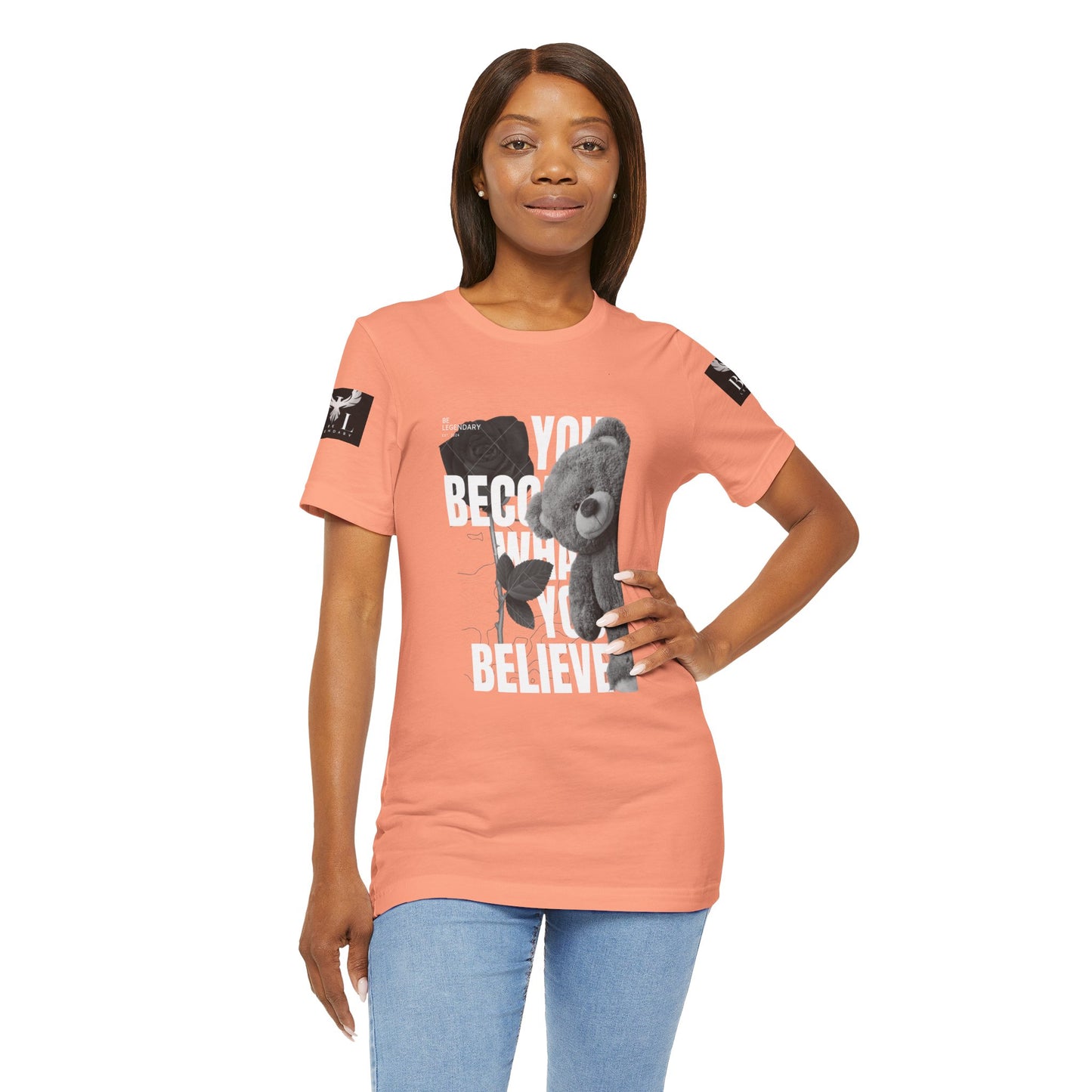 Be Legendary "T-Bear" Inspirational Bear Graphic Tee - You Become What You Believe