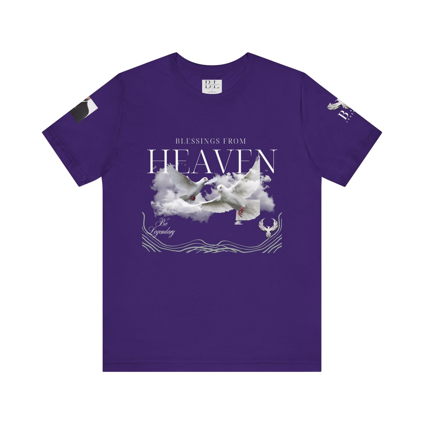 Be Legendary "Pearly Gates" Inspirational Unisex Tee: 'Blessings from Heaven' - Orange Short Sleeve Shirt