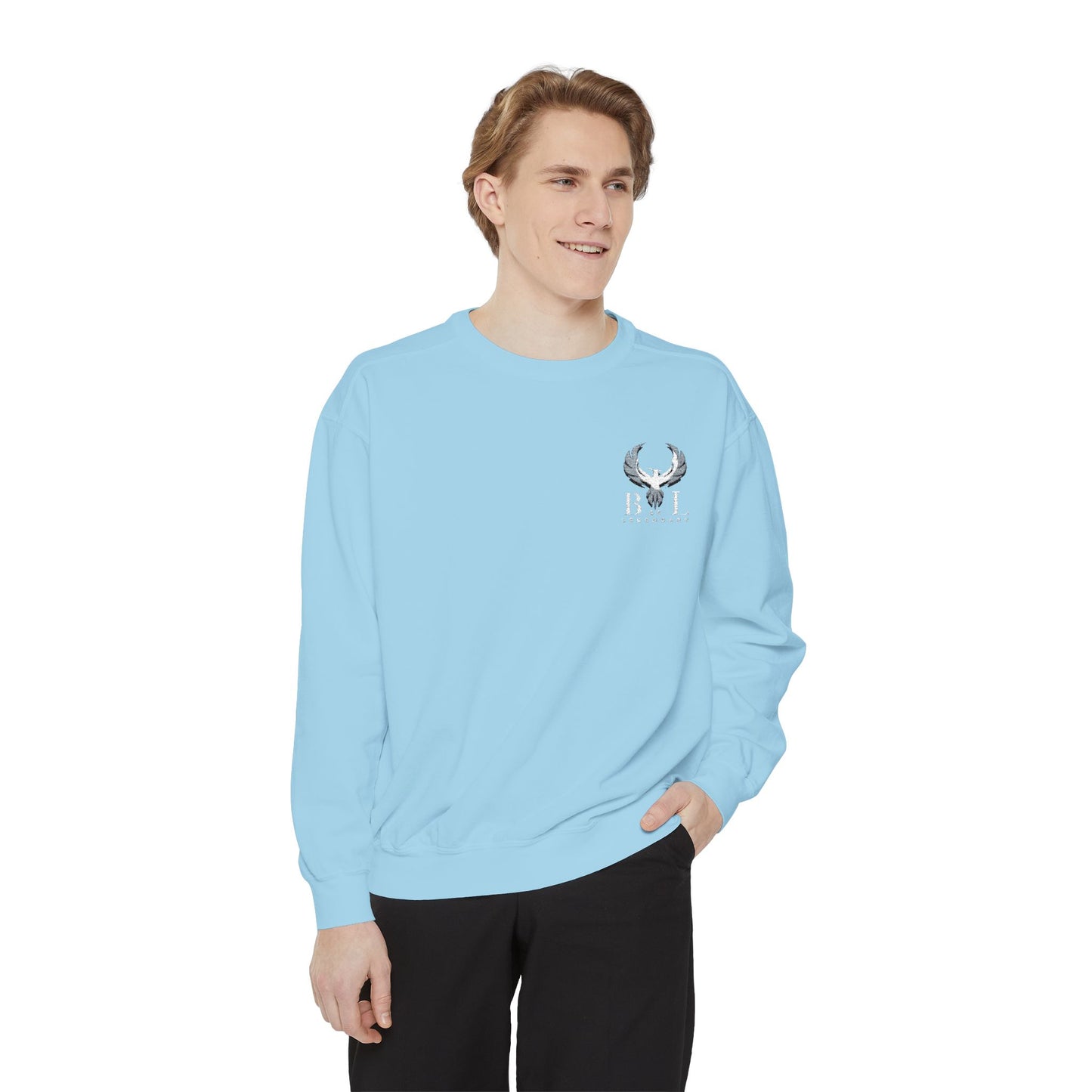 Be Legendary Unisex Garment-Dyed Sweatshirt with Elegant Graphic Design