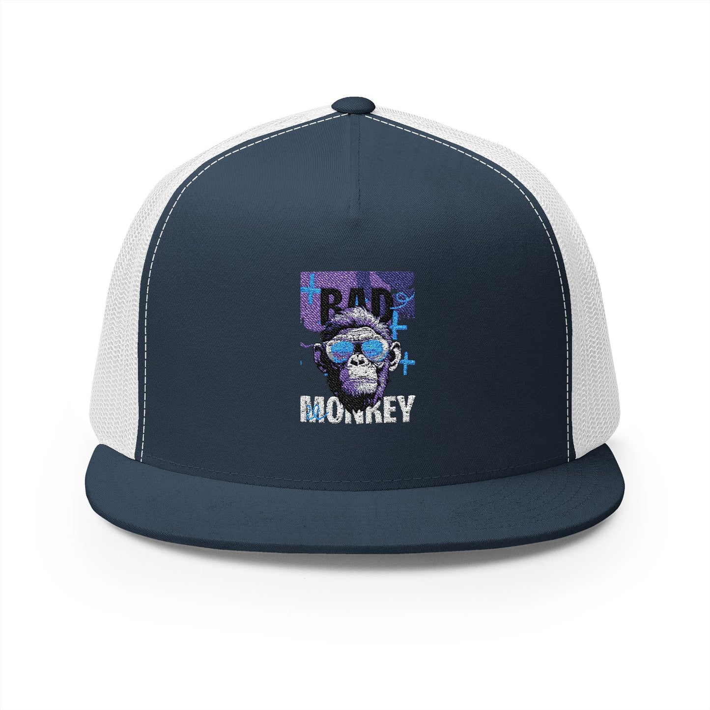 Bad Monkey Embroidered 5 Panel Trucker Cap - Trendy & Fun Headwear