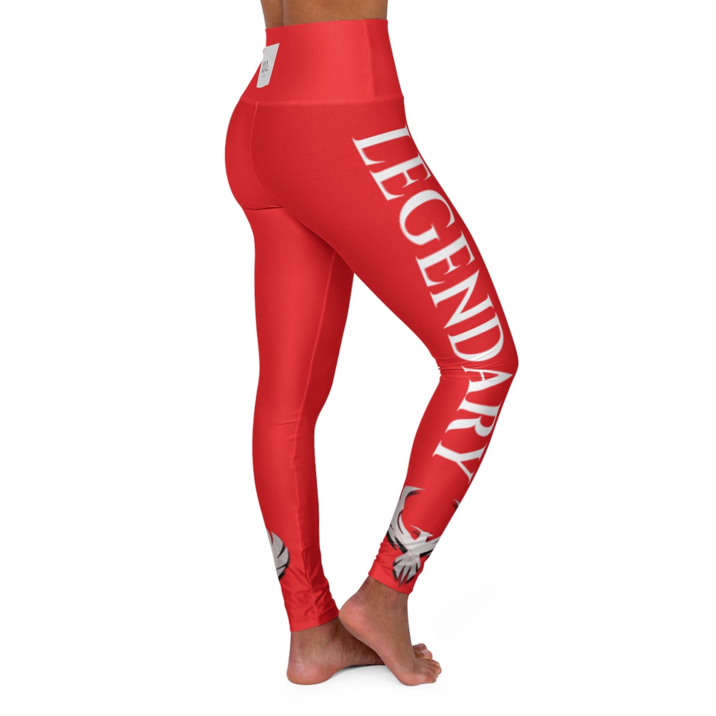 Be Legendary "Good Lawd" High Waisted Yoga Leggings - Bold Red Floral Design for Active Lifestyle