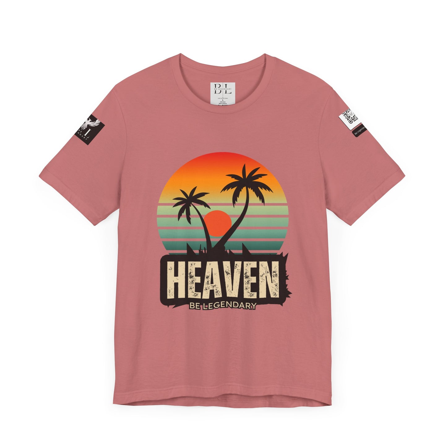 Be Legendary "Heavens View" Vibes Unisex Short Sleeve Tee - Retro Palm Tree Design