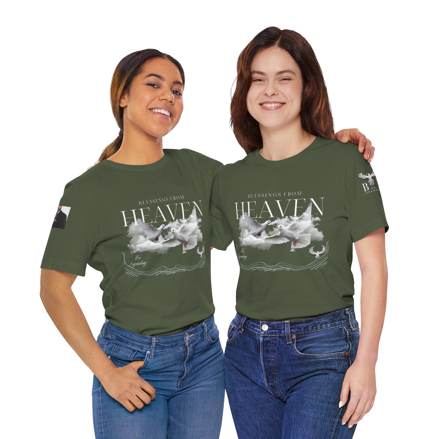 Be Legendary "Pearly Gates" Inspirational Unisex Tee: 'Blessings from Heaven' - Orange Short Sleeve Shirt
