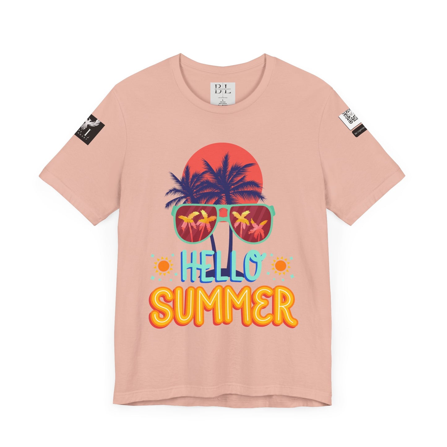 Be Legendary "Hello Summer" Unisex Jersey Short Sleeve Tee - Perfect Beachwear for Summer Celebrations