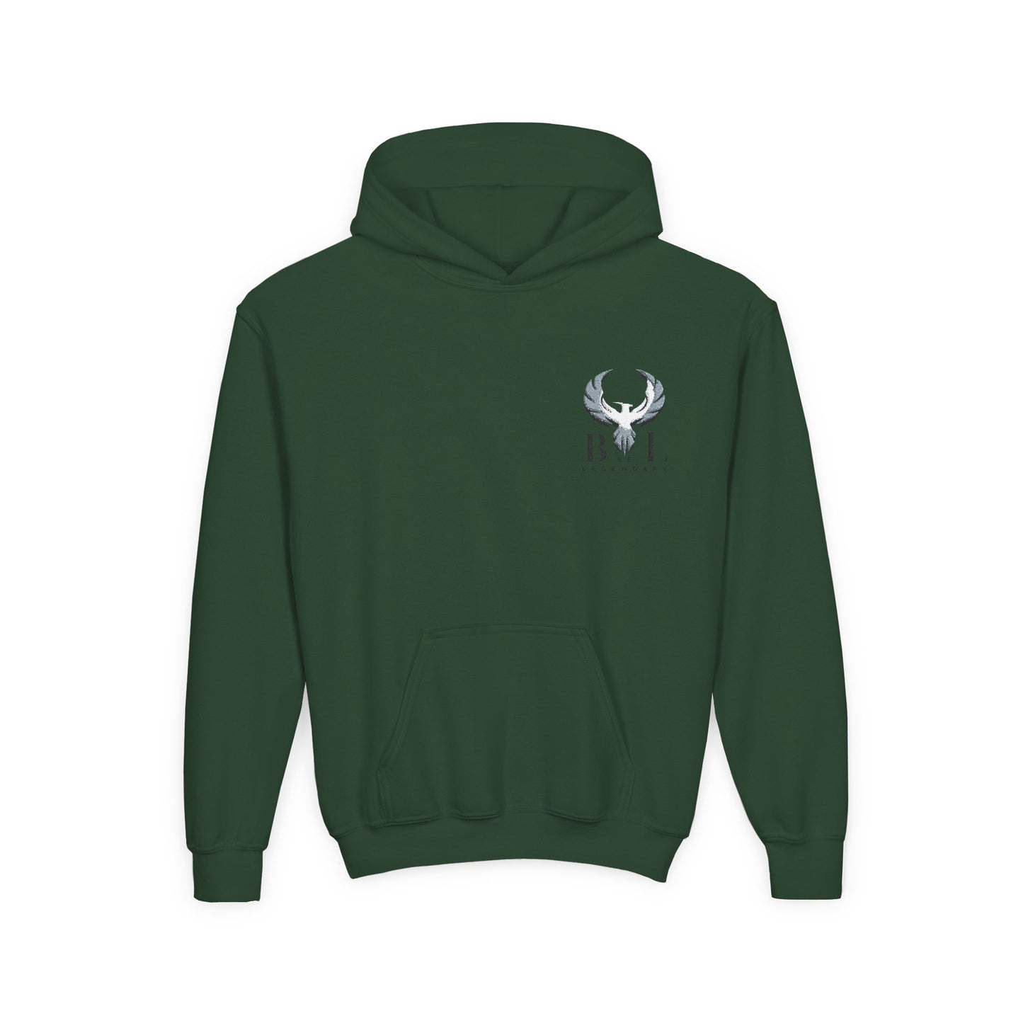 Be Legendary Youth "Young Bull" Heavy Blend Hooded Sweatshirt - Bold Eagle Design for Comfort and Style