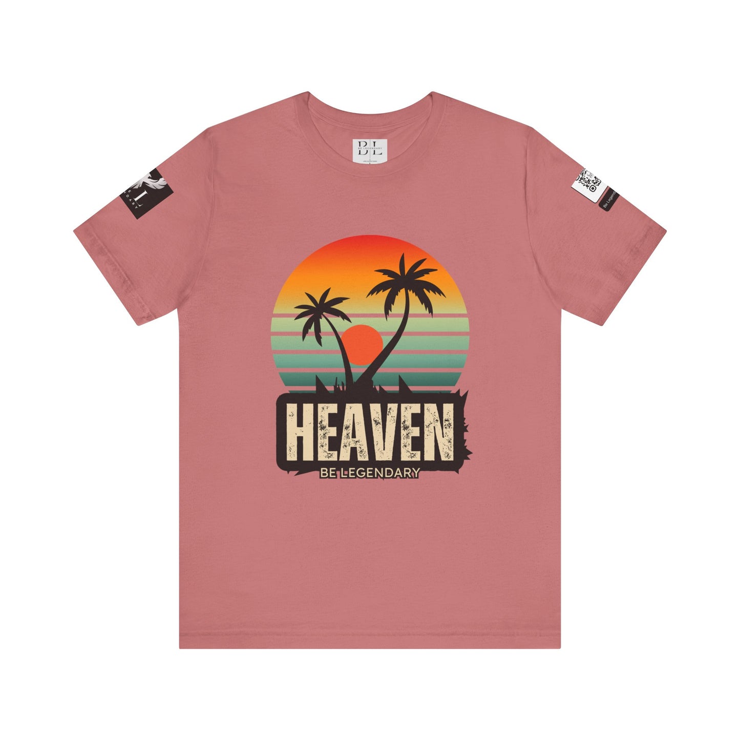 Be Legendary "Heavens View" Vibes Unisex Short Sleeve Tee - Retro Palm Tree Design