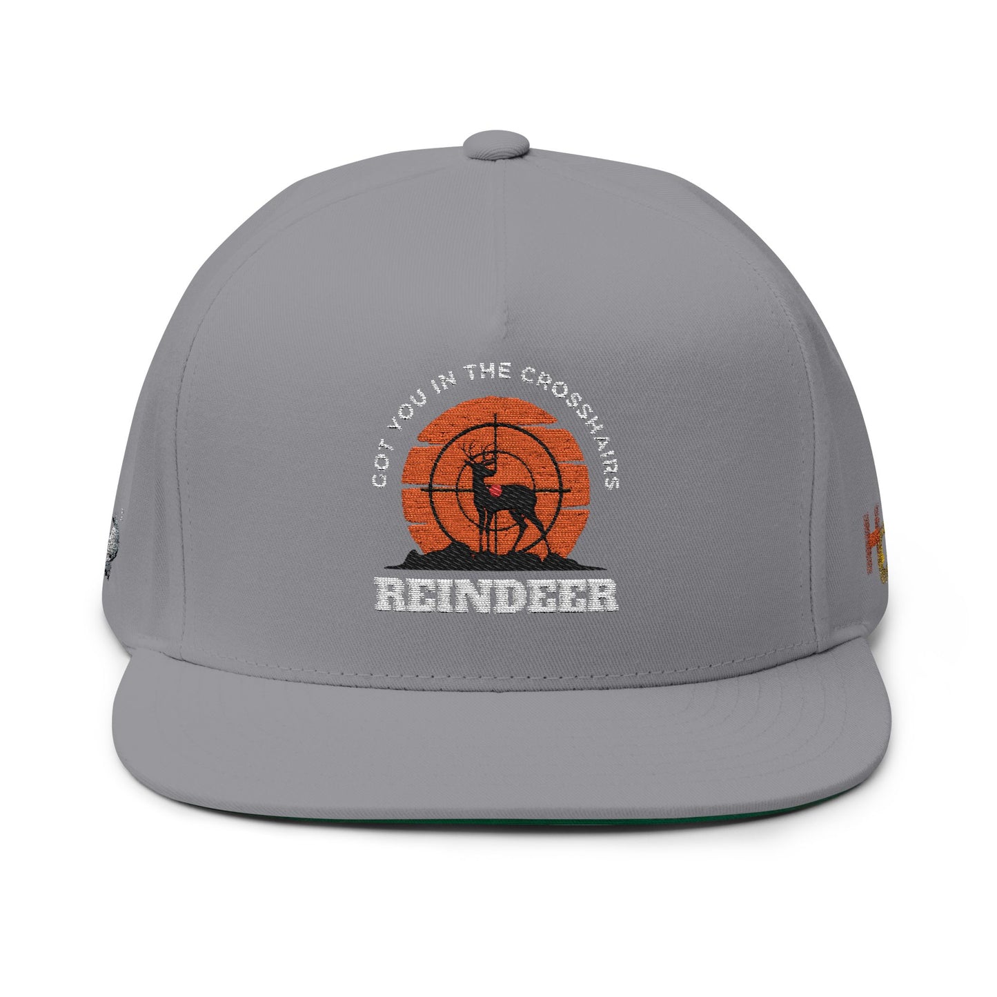Be Legendary "War Games" Hunting Hat Embroidered Flat Bill Cap - Retro Reindeer Design