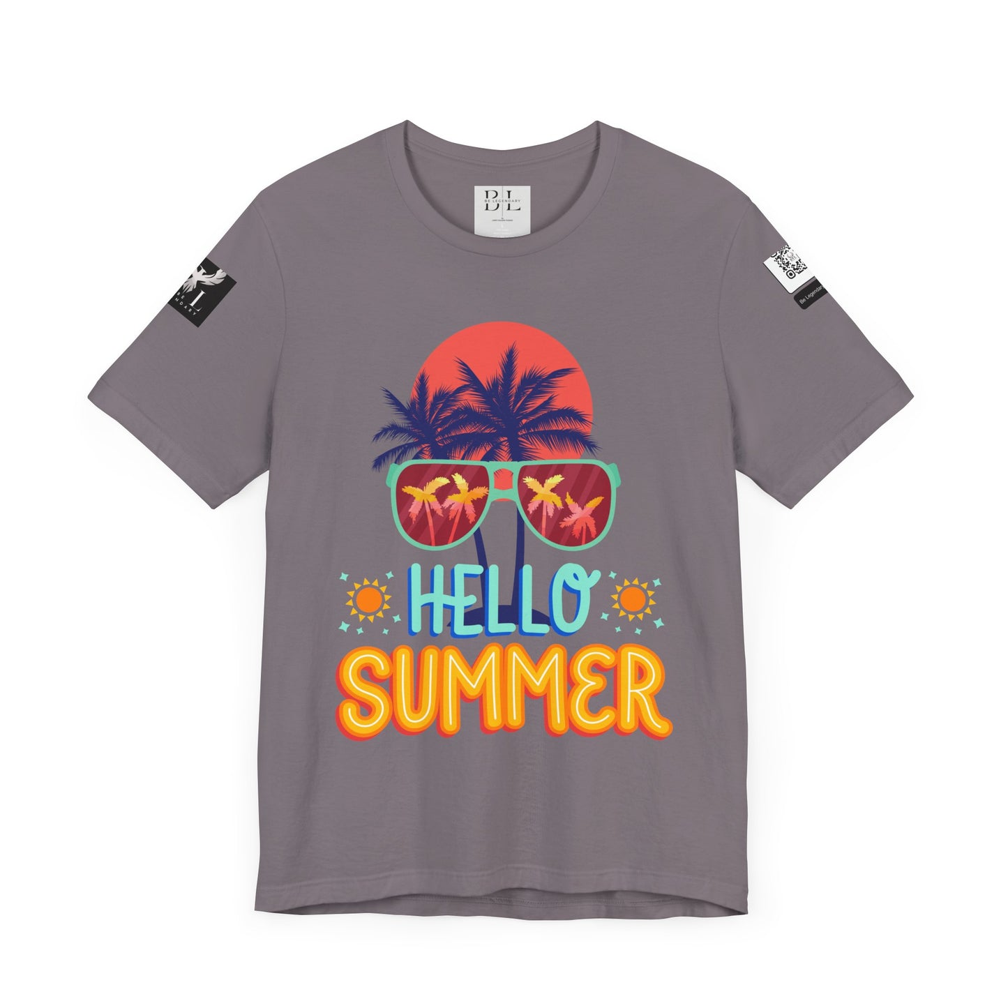Be Legendary "Hello Summer" Unisex Jersey Short Sleeve Tee - Perfect Beachwear for Summer Celebrations