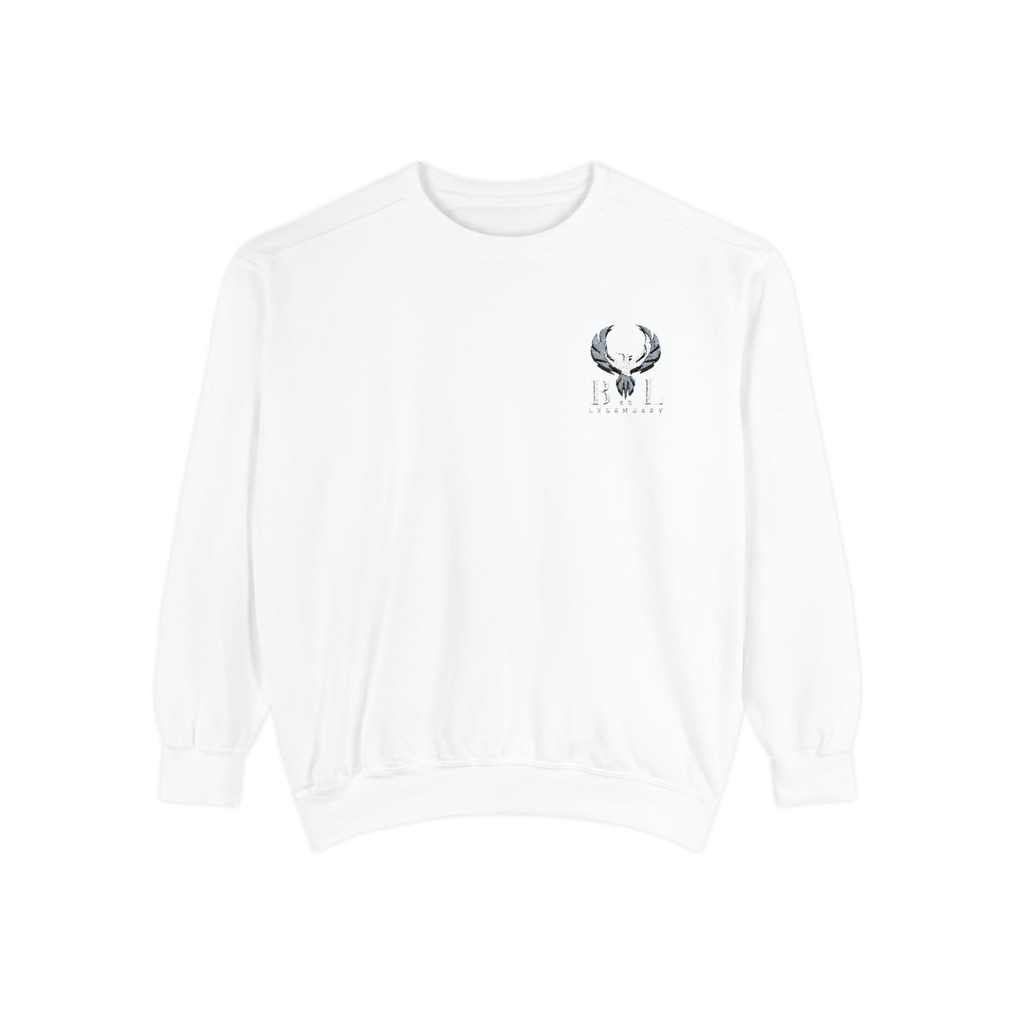 Be Legendary Unisex Garment-Dyed Sweatshirt with Elegant Graphic Design