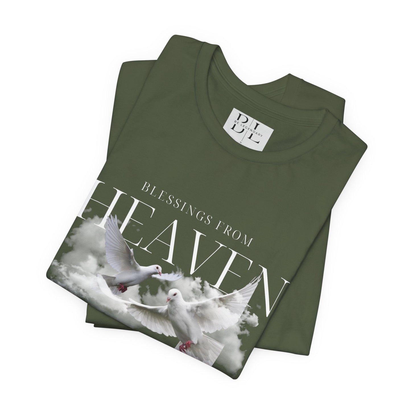 Be Legendary "Pearly Gates" Inspirational Unisex Tee: 'Blessings from Heaven' - Orange Short Sleeve Shirt