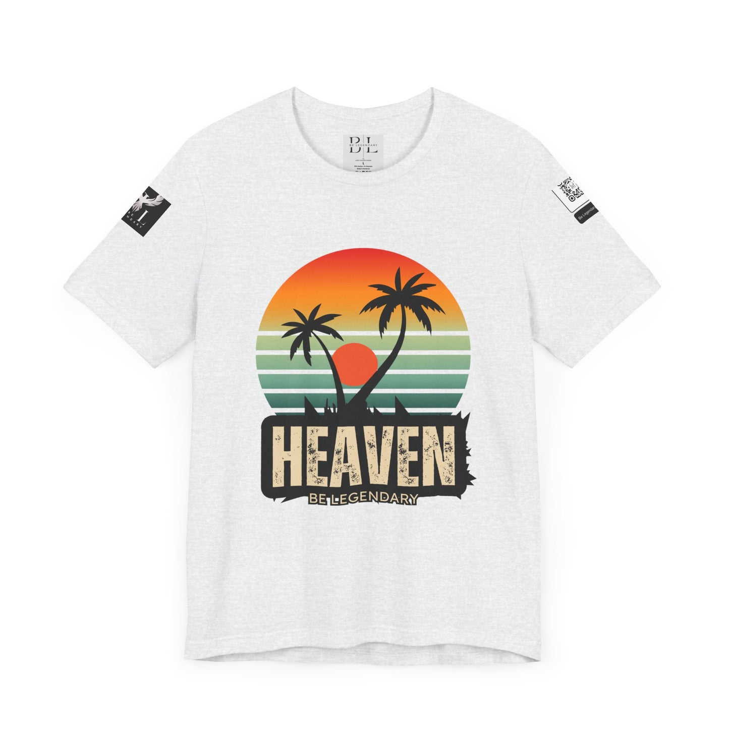 Be Legendary "Heavens View" Vibes Unisex Short Sleeve Tee - Retro Palm Tree Design