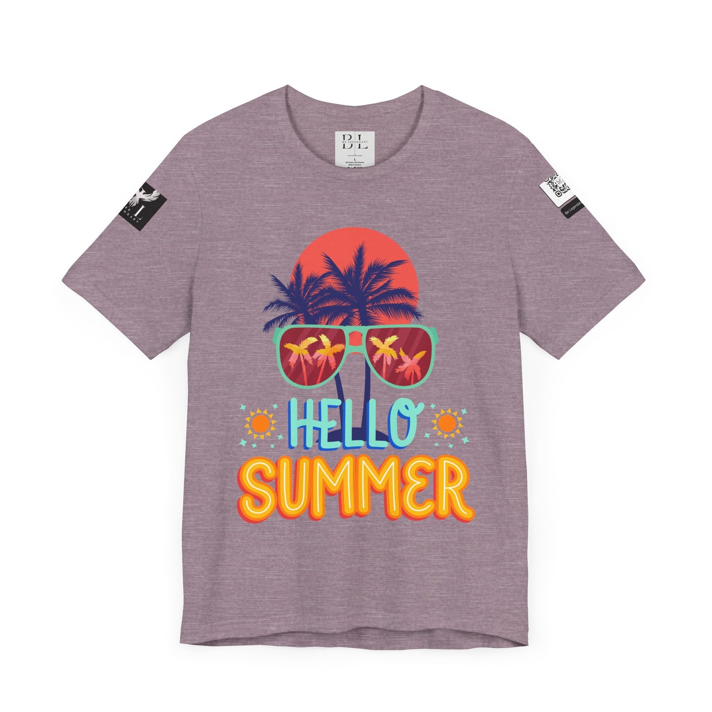 Be Legendary "Hello Summer" Unisex Jersey Short Sleeve Tee - Perfect Beachwear for Summer Celebrations
