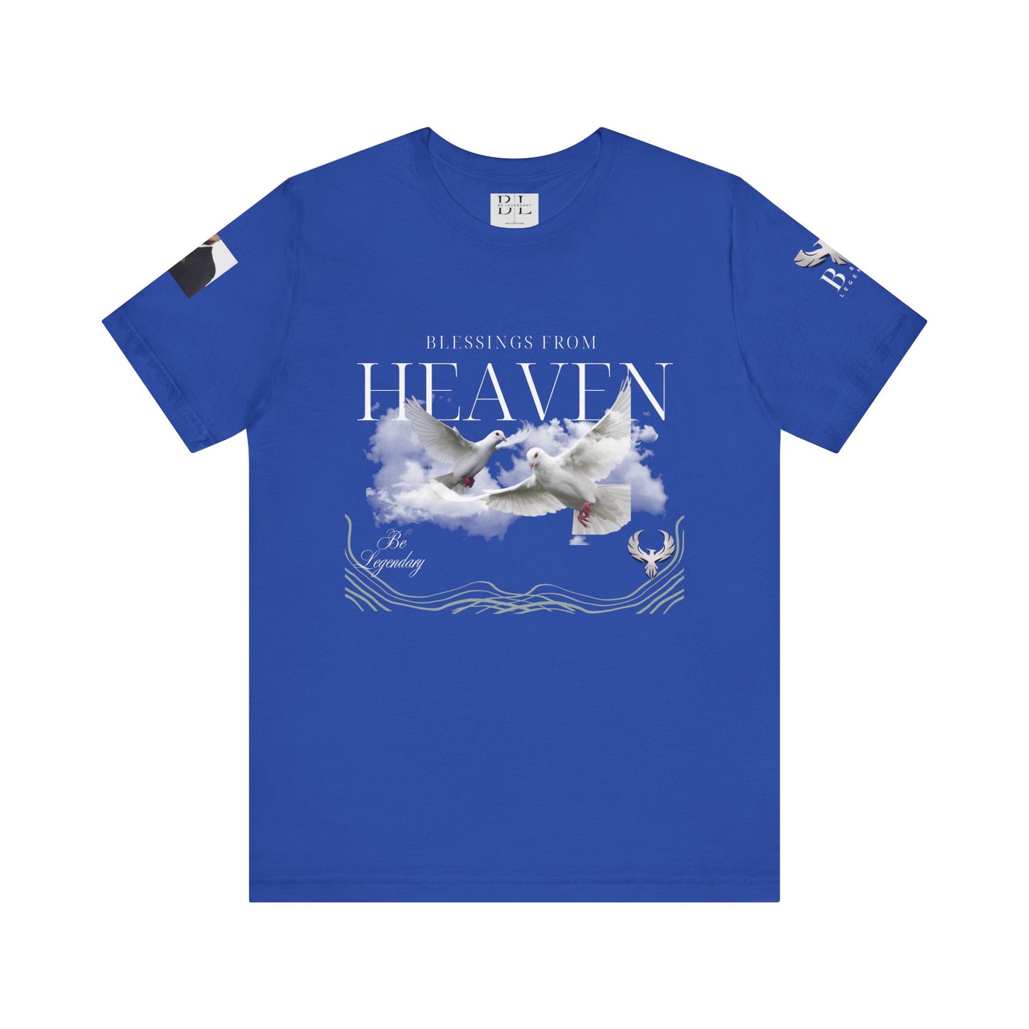 Be Legendary "Pearly Gates" Inspirational Unisex Tee: 'Blessings from Heaven' - Orange Short Sleeve Shirt