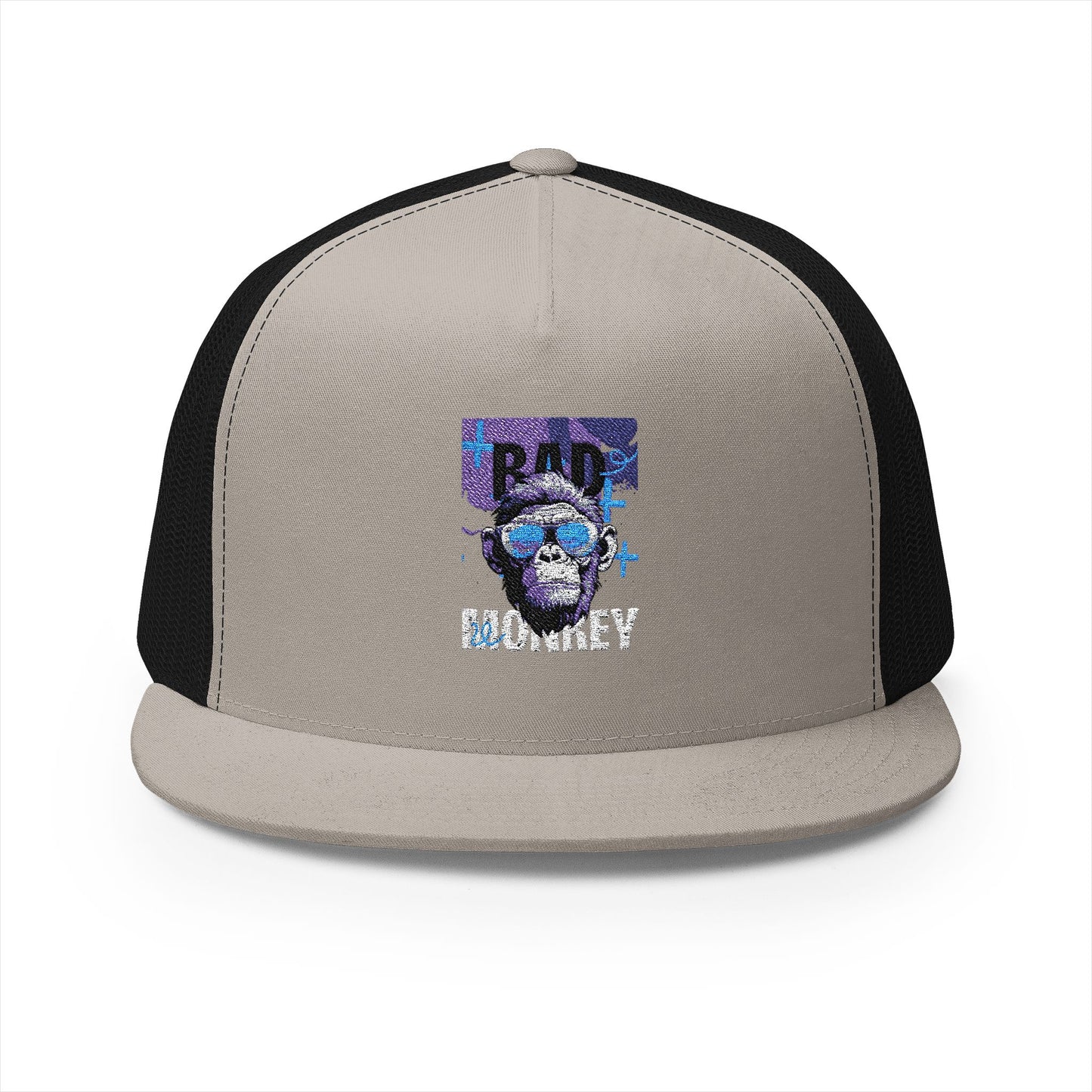 Bad Monkey Embroidered 5 Panel Trucker Cap - Trendy & Fun Headwear