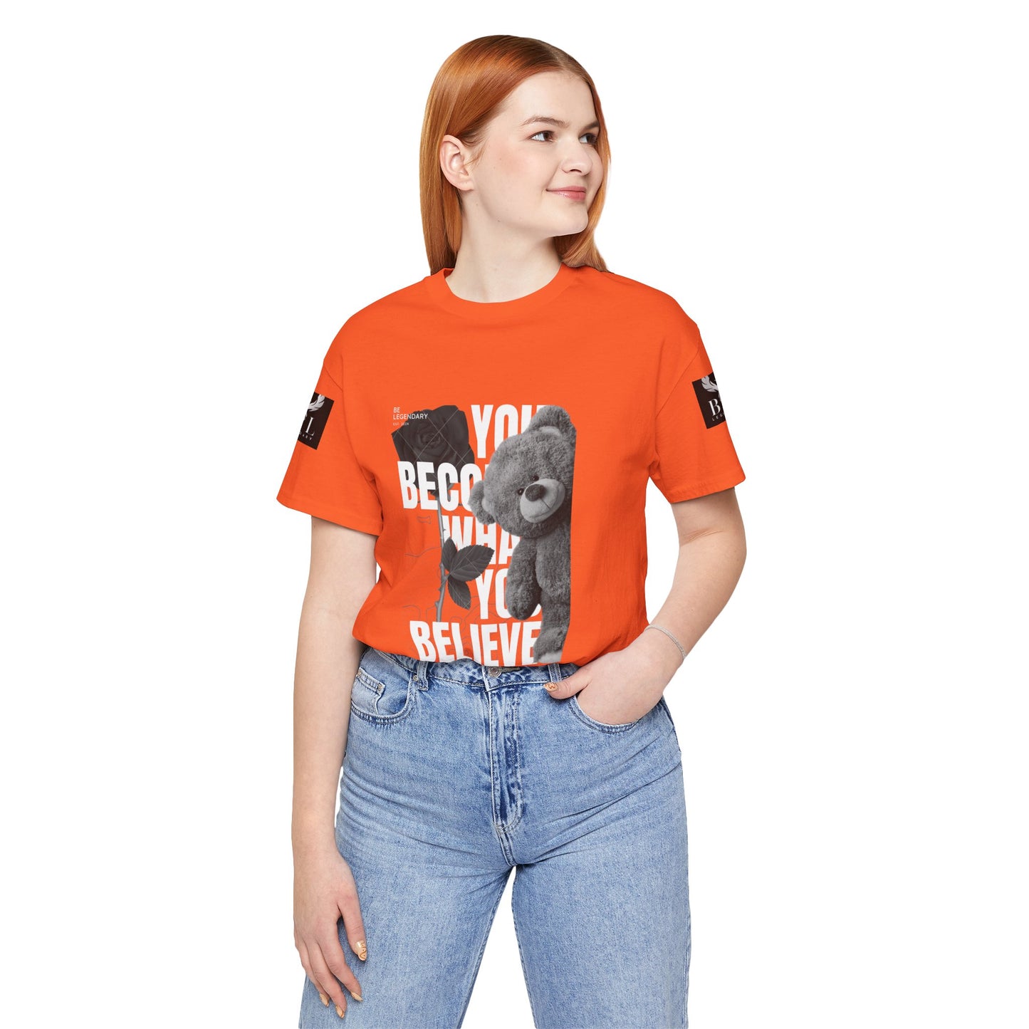Be Legendary "T-Bear" Inspirational Bear Graphic Tee - You Become What You Believe