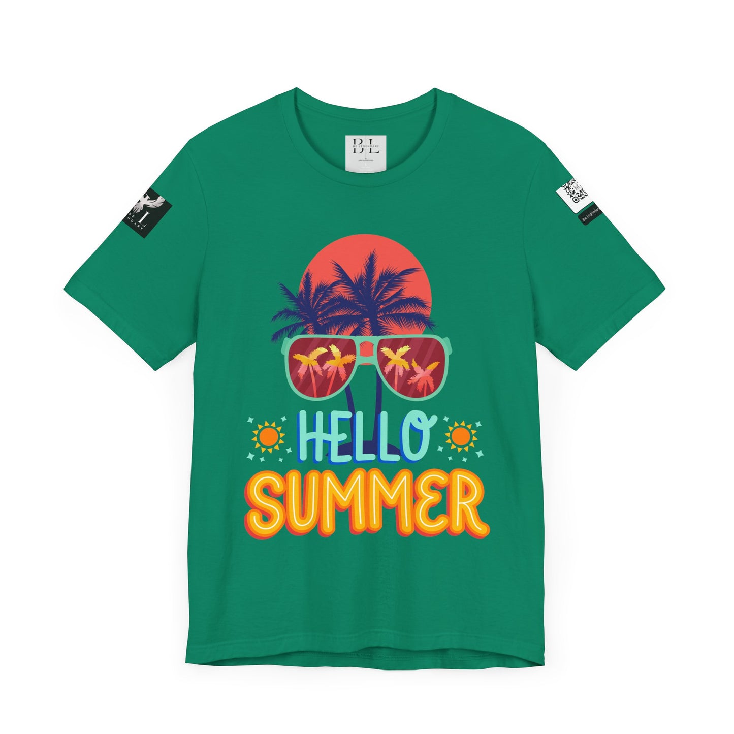 Be Legendary "Hello Summer" Unisex Jersey Short Sleeve Tee - Perfect Beachwear for Summer Celebrations