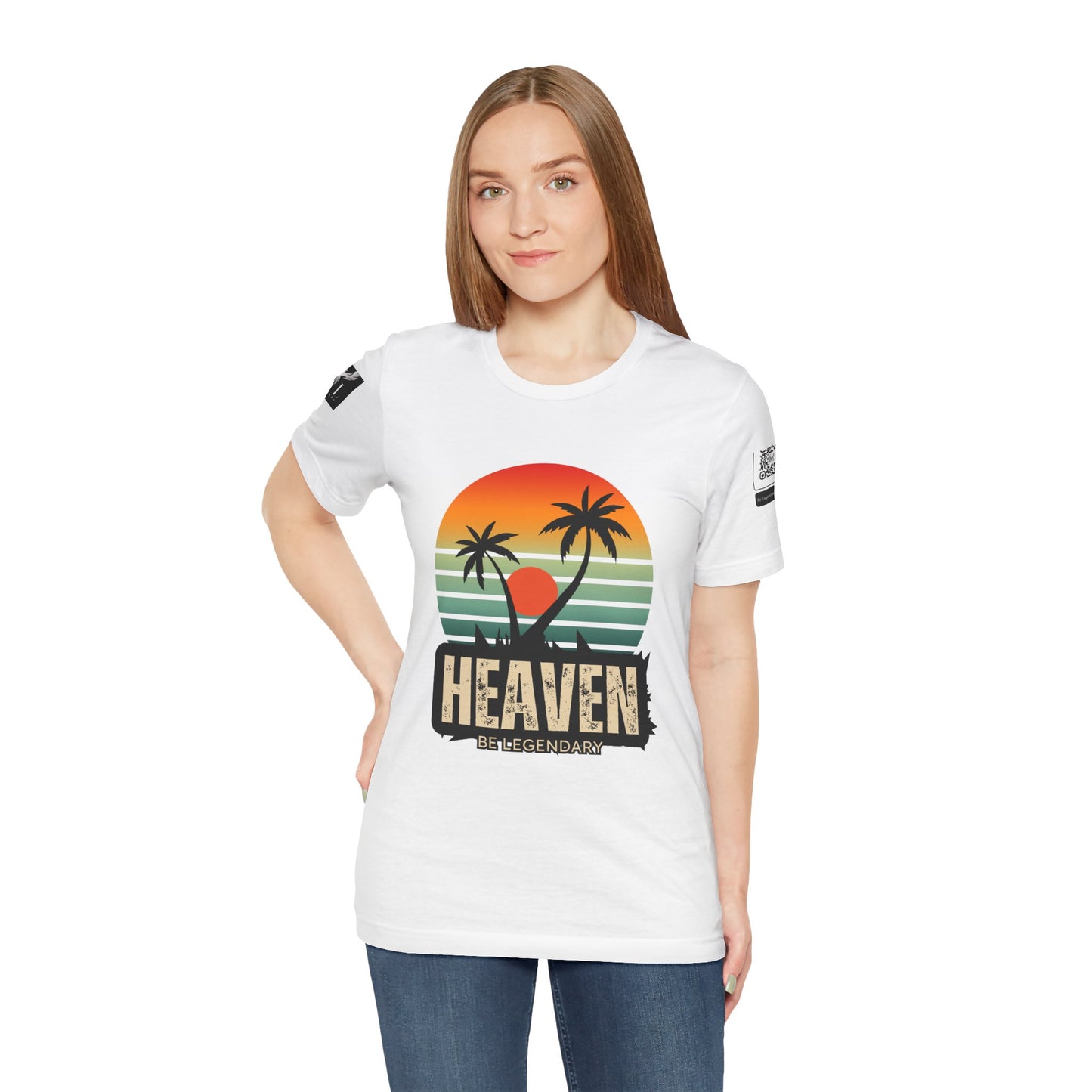 Be Legendary "Heavens View" Vibes Unisex Short Sleeve Tee - Retro Palm Tree Design